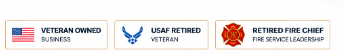 Veteran Owned, USAF Retired, Retired Fire Chief